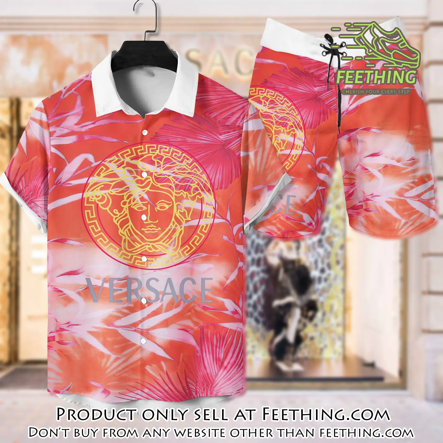 Versace luxury hawaiian shirt & short set lhs1206 ft3730251